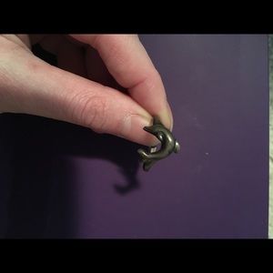 Unique silver dolphin ring